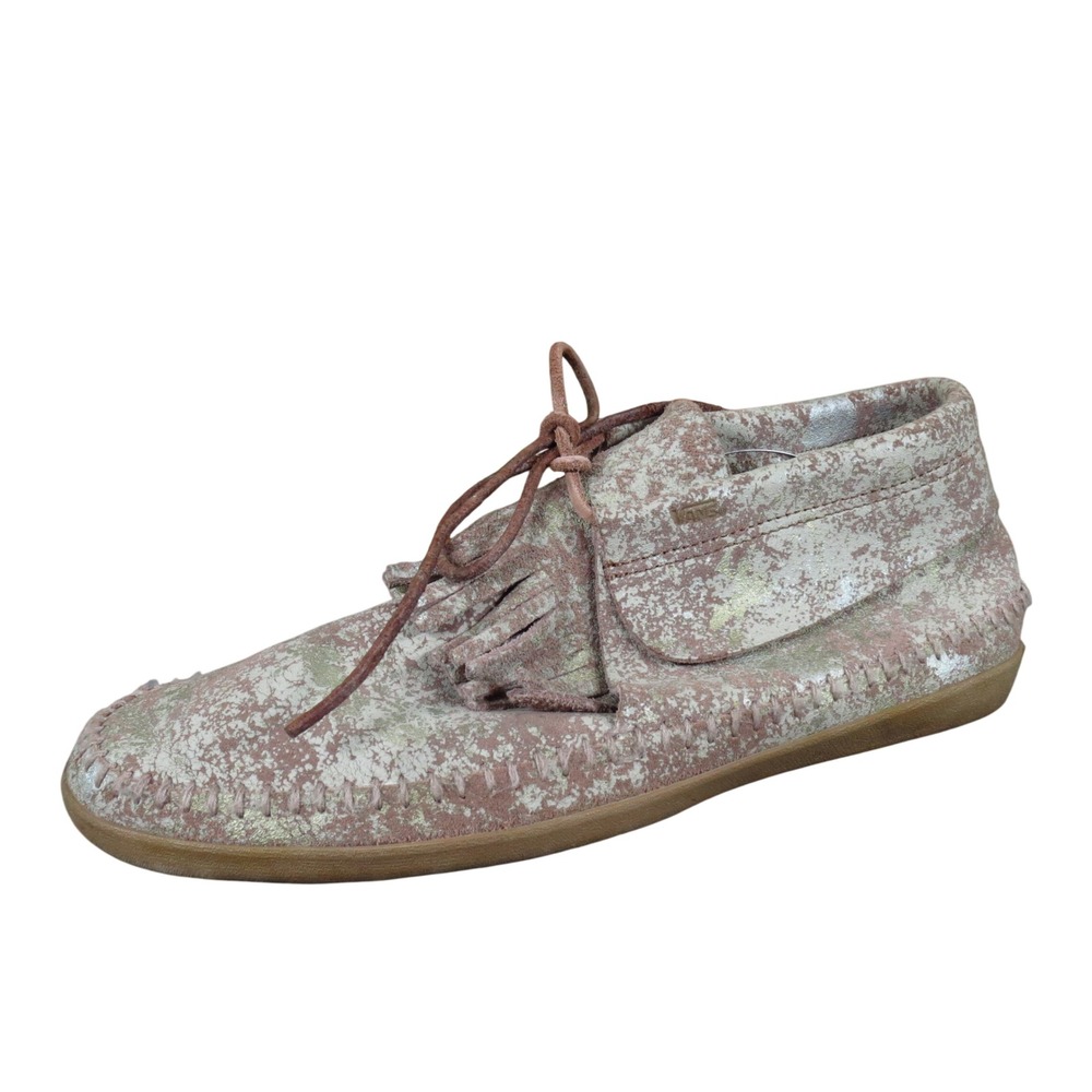 Vans Mohikan Women's Moccasin Shoes Gold Beige Suede Casual Size 9.5 Medium